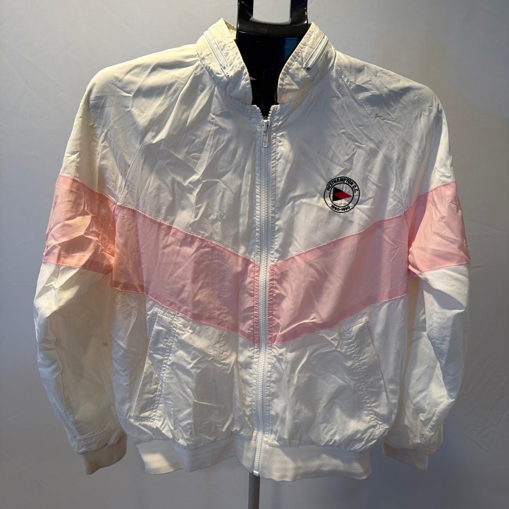 Duckster ProGroup‎ Inc. Womens White Pink Jacket Full Zip Medium
